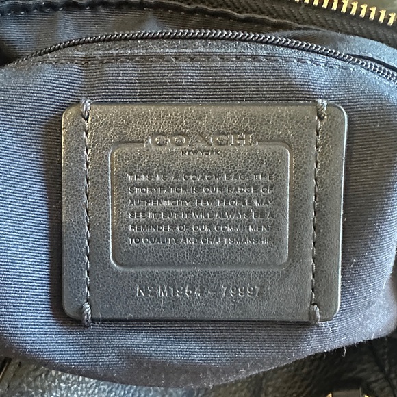 Coach Navy Leather Crossbody Bag with Gold Accents - Picture 3 of 6